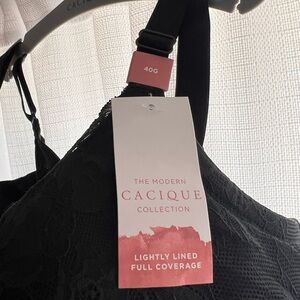 Cacique Modern Black Lace Bra-NWT 40 G